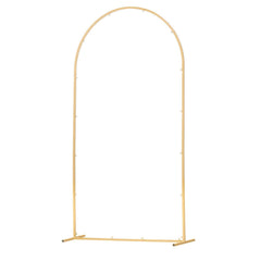 Arch Backdrop Stand, 2.2 x 1.2 m, Stable Structure, Easy Assembly, 1 Set Gold Metal Arch Backdrop Stand for Wedding, Birthday Party, Graduation, Holiday Celebration, and Ceremony Decoration