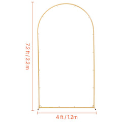 Arch Backdrop Stand, 2.2 x 1.2 m, Stable Structure, Easy Assembly, 1 Set Gold Metal Arch Backdrop Stand for Wedding, Birthday Party, Graduation, Holiday Celebration, and Ceremony Decoration