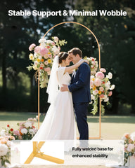 Arch Backdrop Stand, 2.2 x 1.2 m, Stable Structure, Easy Assembly, 1 Set Gold Metal Arch Backdrop Stand for Wedding, Birthday Party, Graduation, Holiday Celebration, and Ceremony Decoration