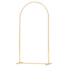 Arch Backdrop Stand, 2.2 x 1.2 m, Stable Structure, Easy Assembly, 1 Set Gold Metal Arch Backdrop Stand for Wedding, Birthday Party, Graduation, Holiday Celebration, and Ceremony Decoration