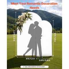Arch Backdrop Stand, Set of 2, 2.2 m and 1.8 m, Stable Structure, Easy Assembly, Gold Metal Arch Backdrop Stand with Cover for Wedding, Birthday Party, Celebration, and Ceremony Decoration