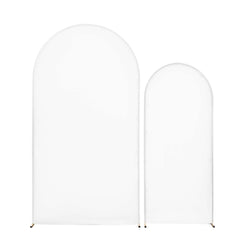 Arch Backdrop Stand, Set of 2, 2.2 m and 1.8 m, Stable Structure, Easy Assembly, Gold Metal Arch Backdrop Stand with Cover for Wedding, Birthday Party, Celebration, and Ceremony Decoration