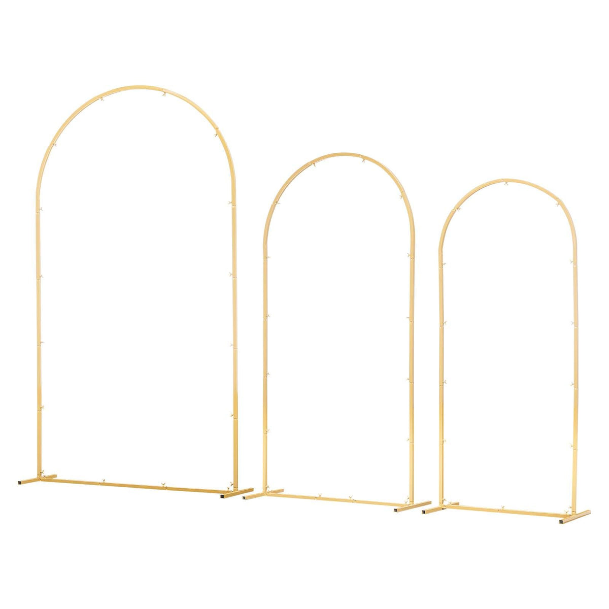 Arch Backdrop Stand, Set of 3, 2.2/2/1.8 m , Stable Structure, Easy Assembly, Gold Metal Arch Backdrop Stand for Wedding, Birthday Party, Graduation, Holiday Celebration, and Ceremony Decoration