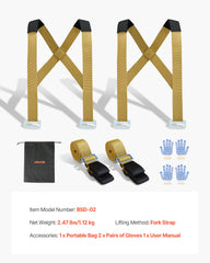 Moving Straps, Supports up to 453.6 kg, 2-Person Lifting and Moving System with 2 Harness Straps & 2 Load-bearing Straps, Adjustable Lifting Shoulder Straps Move Furniture Appliances Mattresses