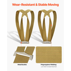 Moving Straps, 2-Person Lifting and Moving System with 2 Harness Straps, 1 Load-bearing Strap & 1 Handheld Strap, Adjustable Lifting Shoulder Straps Move Furniture Appliances Mattresses