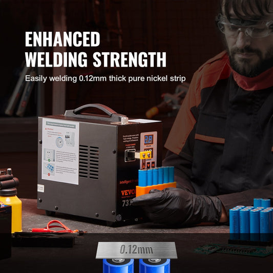 Spot Welder, 737G Pulse Spot Welder, Portable High-Power Welding Machine Soldering Station with 2 Welding Modes and LED Lighting for 0.12mm Pure Nickel