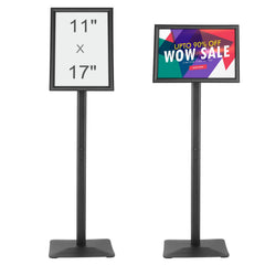 Pedestal Sign Holder Adjustable Poster Stand 11 x 17 Inch Metal Base