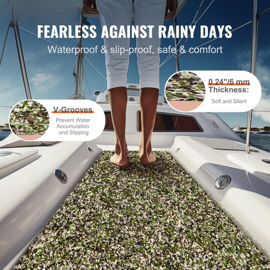 Boat Flooring, EVA Foam Boat Decking 94.5" x 35.4", Non-Slip Self-Adhesive Flooring, 23.2 sq.ft Marine Carpet for Boats, Yacht, Pontoon, Kayak Decking