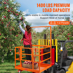 Forklift Safety Cage Work Platform 43X45in 1400lbs w/ Wheels for Aerial