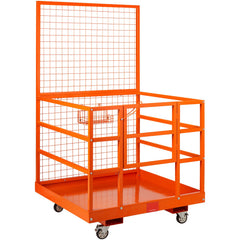 Forklift Safety Cage Work Platform 43X45in 1400lbs w/ Wheels for Aerial