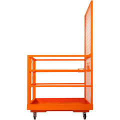 Forklift Safety Cage Work Platform 43X45in 1400lbs w/ Wheels for Aerial
