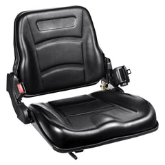 Universal Forklift Seat, Fold Down Tractor Seat with Adjustable Angle Back, Micro Switch and Retractable Seatbelt, 16-34 cm Slot Forklift Seat for Tractor Loader Excavator
