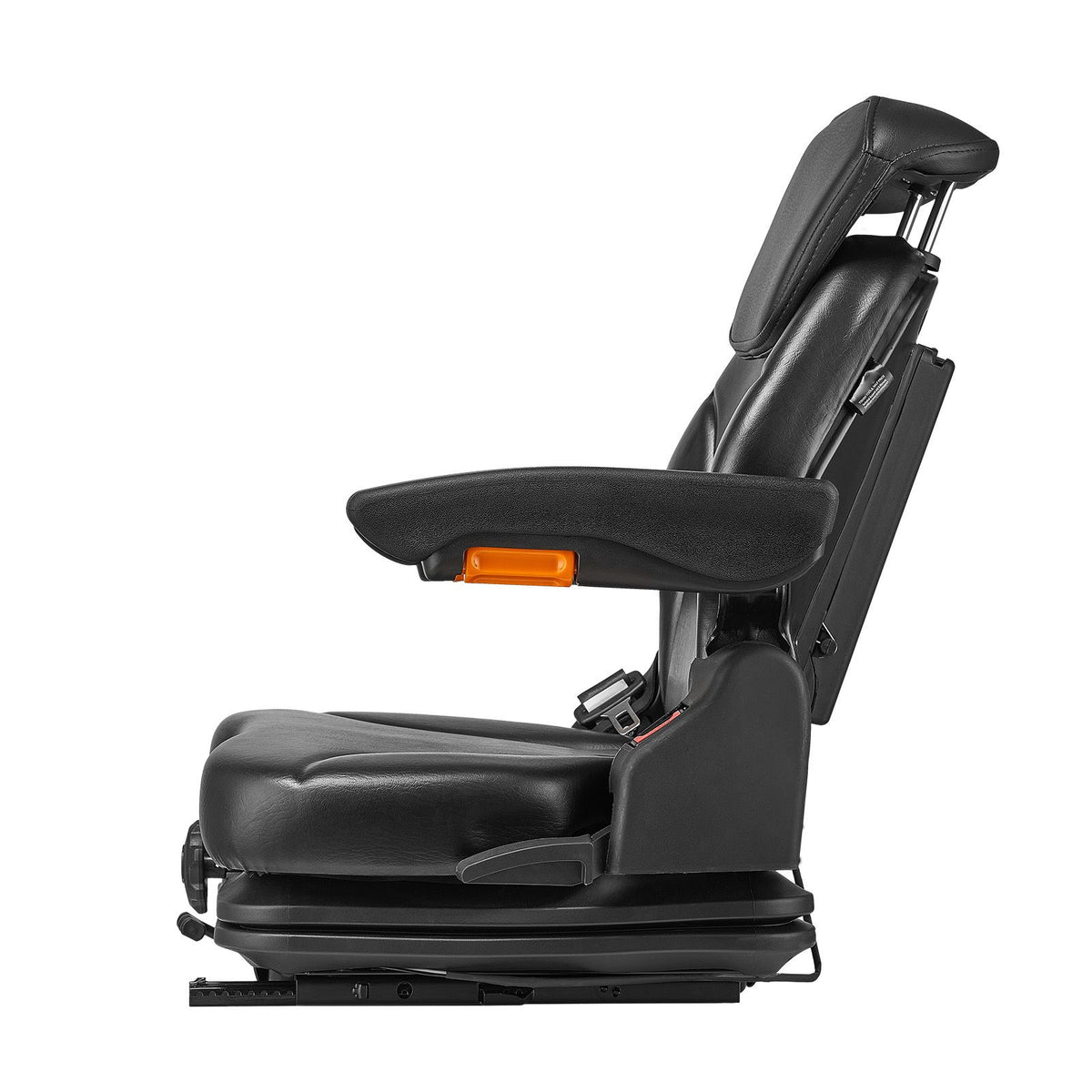 Universal Forklift Seat, Tractor Suspension Seat with Adjustable Back, Armrest, Headrest & Safety Belt, Secure Fold Down Tractor Seat with Micro Switch, Lawnmower Seat for Skid Loader Bulldozer