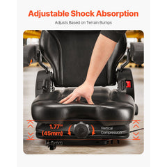 Universal Forklift Seat, Tractor Suspension Seat with Adjustable Back, Armrest, Headrest & Safety Belt, Secure Fold Down Tractor Seat with Micro Switch, Lawnmower Seat for Skid Loader Bulldozer