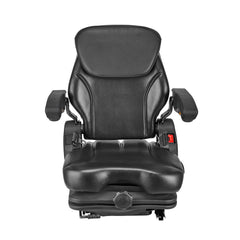 Universal Forklift Seat, Tractor Suspension Seat with Adjustable Back, Armrest, Headrest & Safety Belt, Secure Fold Down Tractor Seat with Micro Switch, Lawnmower Seat for Skid Loader Bulldozer