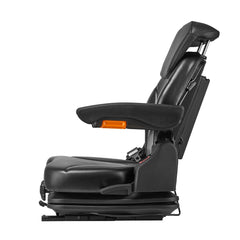 Universal Forklift Seat, Tractor Suspension Seat with Adjustable Back, Armrest, Headrest & Safety Belt, Secure Fold Down Tractor Seat with Micro Switch, Lawnmower Seat for Skid Loader Bulldozer