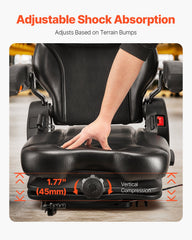 Universal Forklift Seat, Tractor Suspension Seat with Adjustable Back, Armrest, Headrest & Safety Belt, Secure Fold Down Tractor Seat with Micro Switch, Lawnmower Seat for Skid Loader Bulldozer
