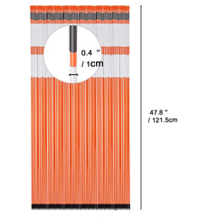 Driveway Markers, 100PCS 121.5cm, 0.78cm Diameter, Orange Fiberglass Poles Snow Stakes with Reflective Tape, 30cm Steel Drill Bit & Protection Gloves for Parking Lots, Walkways Easy Visibility