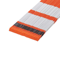 Driveway Markers, 100PCS 121.5cm, 0.78cm Diameter, Orange Fiberglass Poles Snow Stakes with Reflective Tape, 30cm Steel Drill Bit & Protection Gloves for Parking Lots, Walkways Easy Visibility