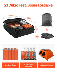 Car Rooftop Cargo Carrier Bag, 21 Cubic Feet Cargo Carrier for Car Roof, 100% Waterproof 900D Oxford Cloth Roof Luggage Bag for All Vehicle with/without Rack- with Lock, Non-Slip Mat, Door Hooks
