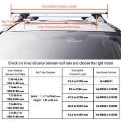 Roof Rack Cross Bars, Aluminum Roof Rack Crossbars, Fit Raised Side Rail with Gap, 90 kg Load Capacity, Adjustable Crossbars with Locks, for SUVs, Sedans, and Vans