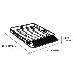 Roof Rack Cargo Basket 200 LBS Capacity 46"x36"x4.5" for SUV Truck Cars