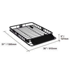 Roof Rack Cargo Basket 200 LBS 51"x36"x5" for SUV Truck with Luggage Bag