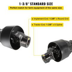 PTO Shaft PTO Drive Shaft 1-3/8" x 6 Spline Ends Round End T4 43"-61"
