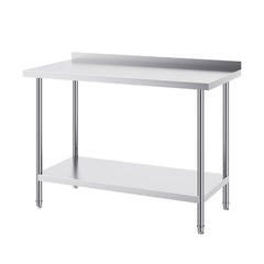 24 x 48 x 36 Inch Stainless Steel Work Table, Commercial Food Prep Worktable Heavy Duty Prep Worktable, Metal Work Table with Adjustable Height for Restaurant, Home and Hotel