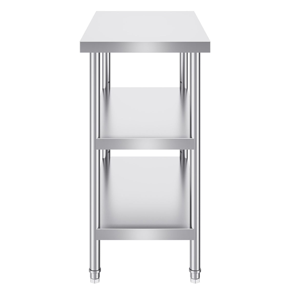 Stainless Steel Food Prep Table, 18 x 36 x 34 Inch Commercial Kitchen Worktable, with 2 Adjustable Undershelf, Heavy Duty Prep Table Metal Work Table for BBQ, Kitchen, Home, and Garage