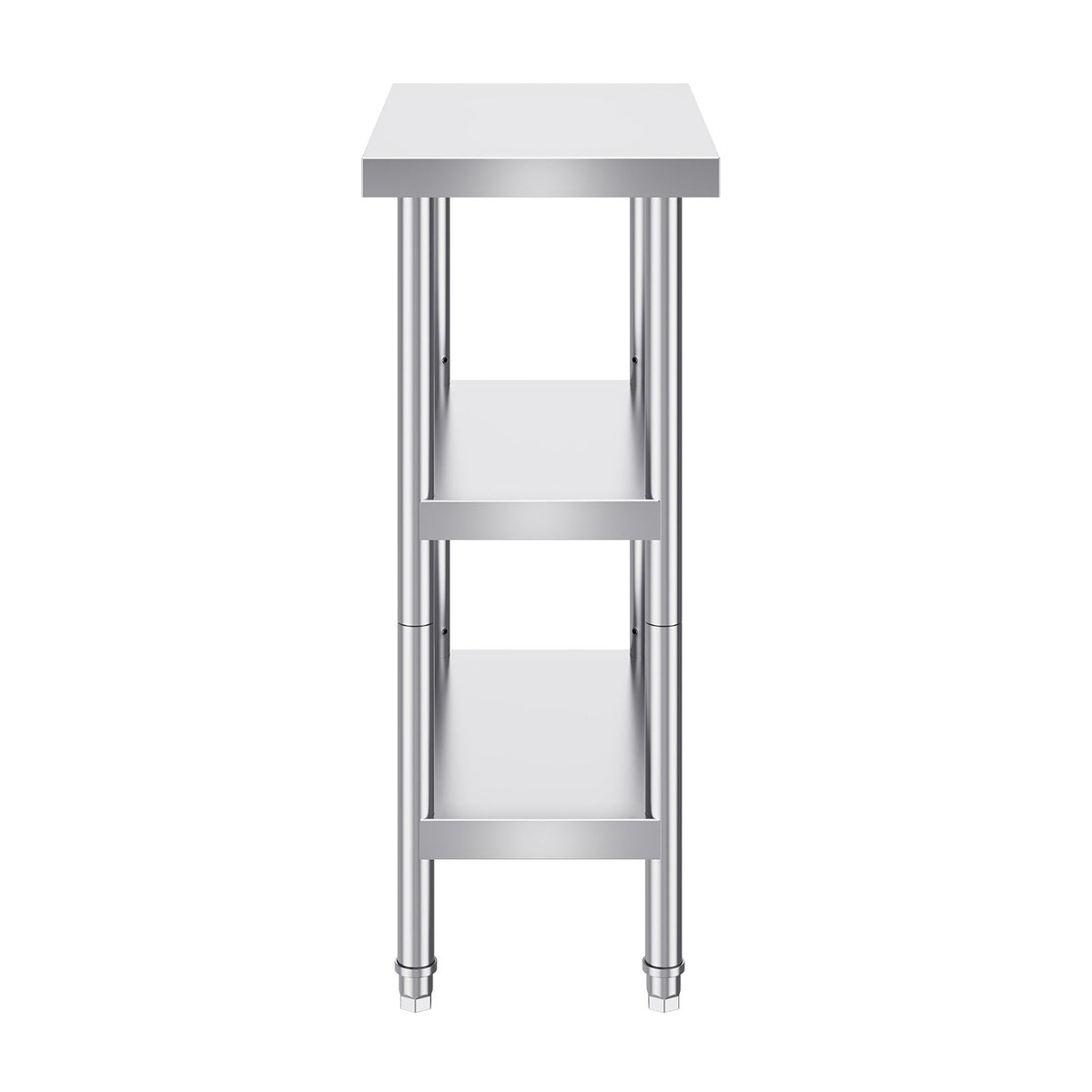 Stainless Steel Food Prep Table, 14 x 24 x 34 Inch Commercial Kitchen Worktable, with 2 Adjustable Undershelf, Heavy Duty Prep Table Metal Work Table for BBQ, Kitchen, Home, and Garage