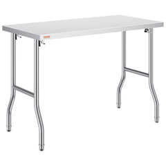 Stainless Steel Kitchen Bench Folding Commercial Prep Table 1220x610 mm