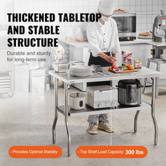 Commercial Worktable Workstation Folding Commercial Prep Table 1220x610 mm