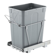 Pullout Trash Can for Kitchen Cabinets, Garbage Waste Recycling Bin, Under Mount Waste Container, with Heavy Duty Metal Full Extension Sliding System and Handle, for Sink, Under Counter