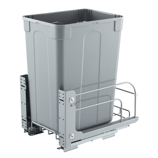 Pullout Trash Can for Kitchen Cabinets, Garbage Waste Recycling Bin, Under Mount Waste Container, with Heavy Duty Metal Soft Close Sliding System and Door Kit, for Sink, Under Counter