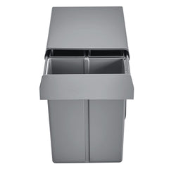 Pullout Trash Can for Kitchen Cabinets, 20+10+10L Double Under Sink Garbage Waste Recycling Bin, Under Mount Waste Container, with Heavy Duty Metal Full Extension Sliding System and Handle