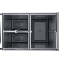 Pullout Trash Can for Kitchen Cabinets, 20+10+10L Double Under Sink Garbage Waste Recycling Bin, Under Mount Waste Container, with Heavy Duty Metal Full Extension Sliding System and Handle