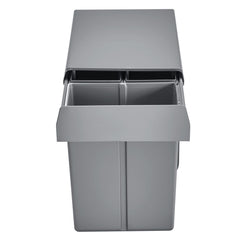 Pullout Trash Can for Kitchen Cabinets, 20+10+10L Double Under Sink Garbage Waste Recycling Bin, Under Mount Waste Container, with Heavy Duty Metal Full Extension Sliding System and Handle