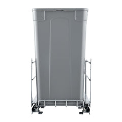 Pull-Out Trash Can, 27 QT x2 Double Under Mount Kitchen Waste Container, Heavy Duty Garbage Recycling Bin with Door Kit and Soft Close Slide, for Kitchen Cabinet, Sink, Under Counter (Grey)