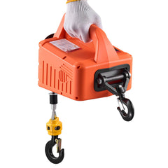 3-in-1 Electric Hoist Winch, 700 kg Capacity, 1500W Portable Power Winch Crane, 7.6 m Lifting Height, 5 m/min with Manual, Wired and Wireless Remote Control for Factory, Warehouss, Garage