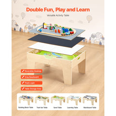 Multi-Purpose Activity Play Table 290 Building Bricks & 30 PCS Accessories
