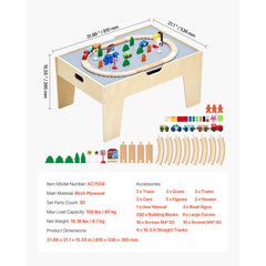 Multi-Purpose Activity Play Table 290 Building Bricks & 30 PCS Accessories