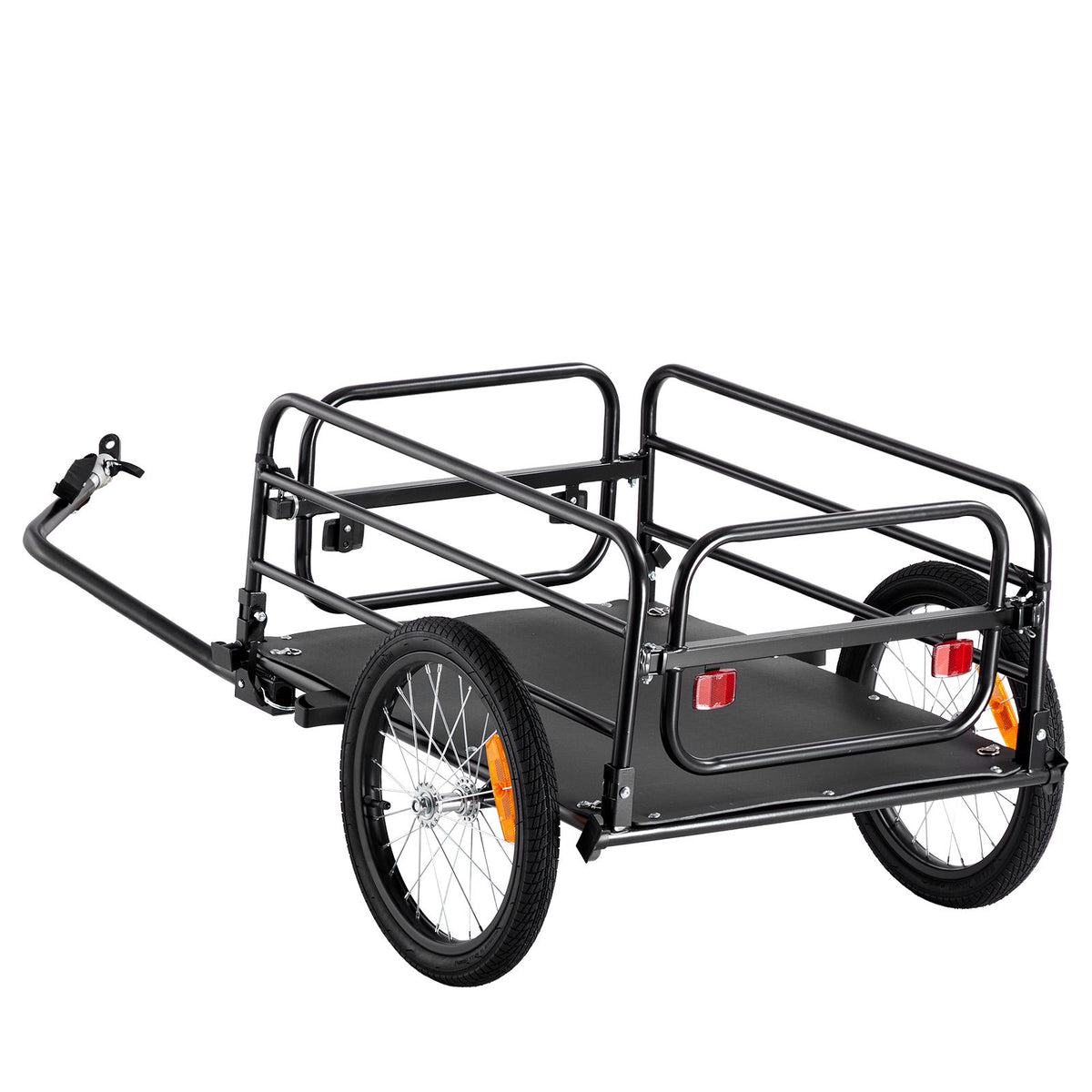 Bike Cargo Trailer, 72.5 kg Load, Heavy-Duty Bicycle Wagon Cart, Foldable Compact Storage & Quick Release with Universal Hitch, 406.4 mm Wheels, Safe Reflectors, Fits 558.8-711.2 mm Bike Wheels