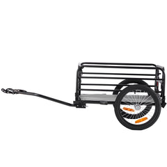Bike Cargo Trailer, 72.5 kg Load, Heavy-Duty Bicycle Wagon Cart, Foldable Compact Storage & Quick Release with Universal Hitch, 406.4 mm Wheels, Safe Reflectors, Fits 558.8-711.2 mm Bike Wheels