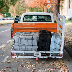 50 x 29.5 x 8.7 in Hitch Cargo Carrier, 500lb Capacity Trailer Hitch Mount Aluminum Cargo Basket with Folding Ramp, Luggage Carrier Rack Fits 2" Hitch Receiver for SUV Truck Pickup Camping