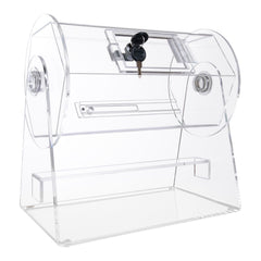 Acrylic Raffle Drum, Holds 2500 Tickets or 100 Raffle Balls, Professional Raffle Ticket Spinning Cage with 2 Keys, Transparent Lottery Spinning Drawing, Raffle Ticket Box for Lottery Games Bingo