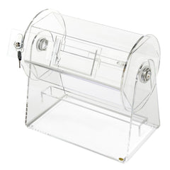 Acrylic Raffle Drum, Holds 2500 Tickets or 100 Raffle Balls, Professional Raffle Ticket Spinning Cage with 2 Keys, Transparent Lottery Spinning Drawing, Raffle Ticket Box for Lottery Games Bingo