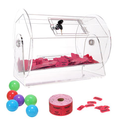 Acrylic Raffle Drum, Holds 5000 Tickets or 200 Raffle Balls, Professional Raffle Ticket Spinning Cage with 2 Keys, Transparent Lottery Spinning Drawing, Raffle Ticket Box for Lottery Games Bingo