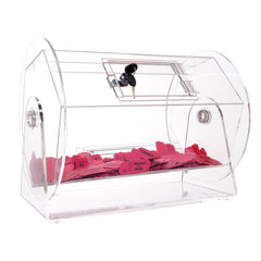 Acrylic Raffle Drum, Holds 5000 Tickets or 200 Raffle Balls, Professional Raffle Ticket Spinning Cage with 2 Keys, Transparent Lottery Spinning Drawing, Raffle Ticket Box for Lottery Games Bingo