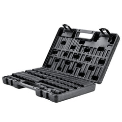 3/8" Drive Impact Socket Set, 48 Piece Socket Set SAE （5/16" -3/4"） & Metric （8-22mm）6 Point Cr-V Drive Extension Bar Universal Joint & Power Drill Adapter Includes Storage Case